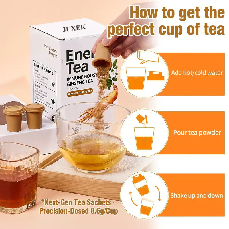 Juxek™ Men’s Focus Tea – Freeze-Dried Ginseng for Strength & Clarity